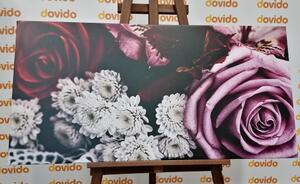 Kép rózsa csokor retro stílusban