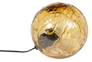 Borostyánsárga üveg asztali lámpa DUTCHBONE LUNE 25 cm