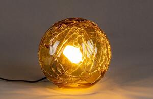 Borostyánsárga üveg asztali lámpa DUTCHBONE LUNE 25 cm