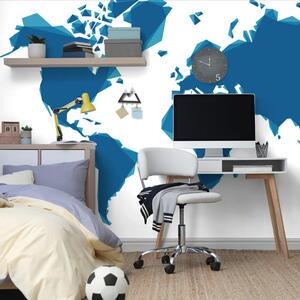 Öntapadó tapéta absztrakt világtérkép kék színben