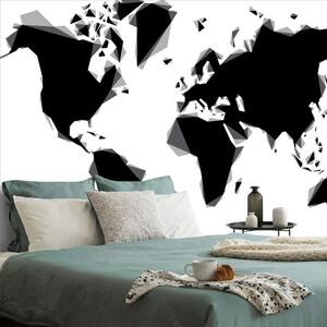 Öntapadó tapéta absztrakt világtérkép fekete fehérben