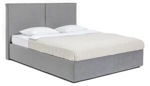Szürke kárpitozott ágyneműtartós franciaágy ágyráccsal 180x200 cm Thessa Bold – Bonami Selection