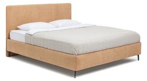 Mustársárga kárpitozott franciaágy ágyráccsal 180x200 cm Noira Slim – Bonami Selection