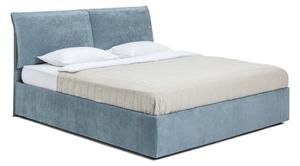Kék kárpitozott ágyneműtartós franciaágy ágyráccsal 180x200 cm Thessa Pillow – Bonami Selection