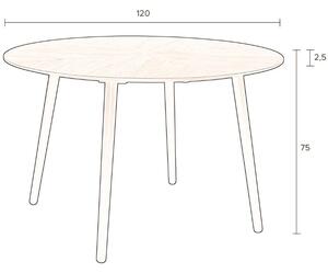 Diófa étkezőasztal DUTCHBONE Lóhere 120 cm
