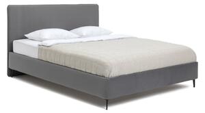 Szürke kárpitozott franciaágy ágyráccsal 180x200 cm Noira Slim – Bonami Selection