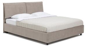 Kárpitozott franciaágy taupe színű, tárolóhellyel, matraccal/ráccsal 160x200 cm Myra Pillow - Bonami Selection