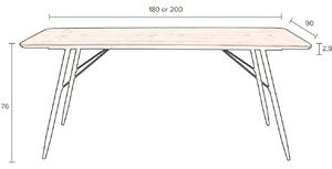 Fa étkezőasztal DUTCHBONE Roger 200 x 90 cm
