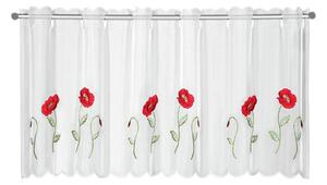 Fehér fényáteresztő függöny 155x45 cm Poppies – Sehlbach