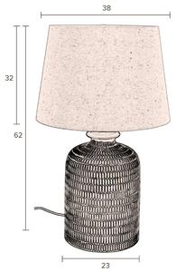 Bézs kerámia asztali lámpa DUTCHBONE RUSSEL vászonbúrával