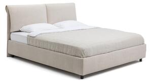 Bézs színű kárpitozott franciaágy tárolóhelyiséggel, matraccal/ráccsal 160x200 cm Myra Pillow - Bonami Selection