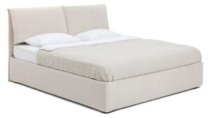 Bézs kárpitozott ágyneműtartós franciaágy ágyráccsal 180x200 cm Thessa Pillow – Bonami Selection
