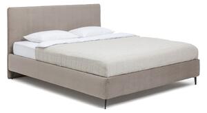 Szürkésbarna kárpitozott franciaágy ágyráccsal 160x200 cm Noira Slim – Bonami Selection