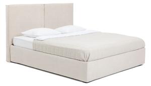 Bézs kárpitozott ágyneműtartós franciaágy ágyráccsal 160x200 cm Thessa Bold – Bonami Selection