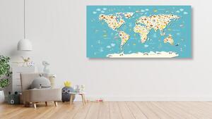 Parafa kép gyermek térkép állatokkal