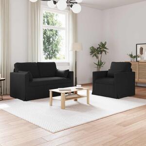Kanapé Szett 2 pcs Fekete 139 x 78 x 80 cm szövet