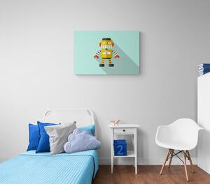 Kép sárga robot kék háttéren