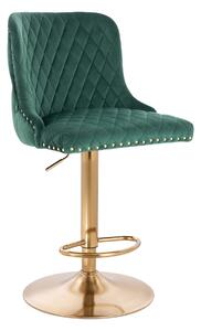 HR940W Sötétzöld Modern Velúr Szék Arany lábbal