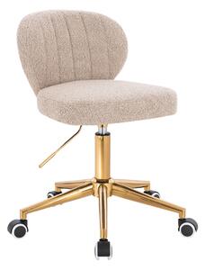 HR193K Latte modern boucle szék arany lábbal