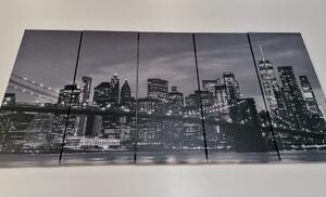 5-részes kép csodás Brooklyn híd fekete fehérben