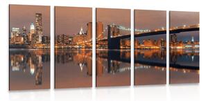 5-részes kép Manhattan tükörkép vízben