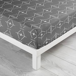 Sötétszürke gumis pamut lepedő 140x190 cm Aristide – douceur d'intérieur
