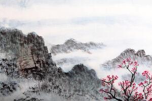 Tapéta hagyományos kínai táj festmény