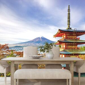 Öntapadó fotótapéta kilátással a Chureito pagodára és a Fuji-hegyre