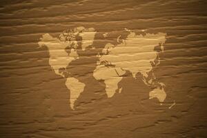 Öntapadó tapéta barna világ térkép