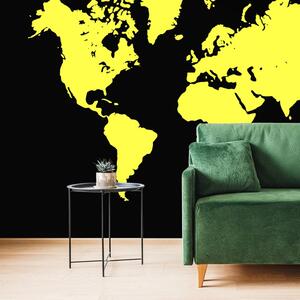 Tapéta sárga térkép fekete háttéren - 225x150