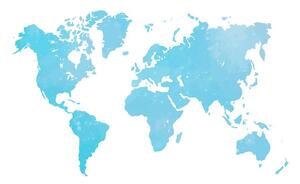 Öntapadó tapéta világtérkép kék színben