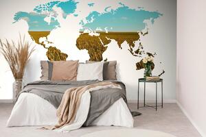 Öntapadó tapéta világtérkép fehér háttéren