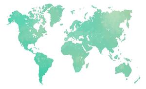 Tapéta világ térkép zöld színben
