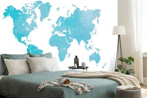 Tapéta világtérkép kék színben