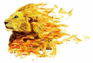 Tapéta tüzes oroszlán
