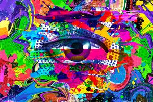 Tapéta emberi szem pop art stílusban