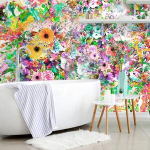 Tapéta színes virágok - 150x100