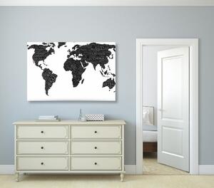 Parafa kép fekete fehér világ térkép