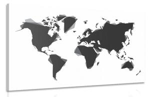 Kép absztrakt fekete fehér világ térkép - 60x40