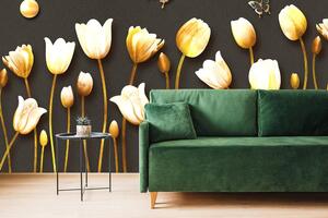 Tapéta tulipánok arany motívummal