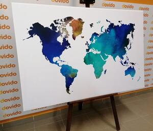 Kép színes világ térkép vízfetmény kivitelben