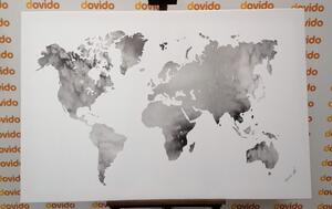 Kép világ térkép fekete fehérben viýfestmény kivitelben