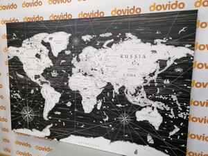 Kép fekete fehér térkép fa háttéren