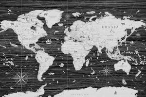 Parafa kép fekete fehér térkép fa háttéren