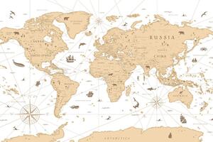 Parafa kép bézs színű térkép