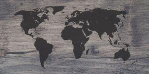 Parafa kép világ térkép sötét fa háttéren