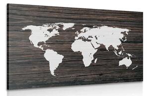 Kép világ térkép fa háttéren