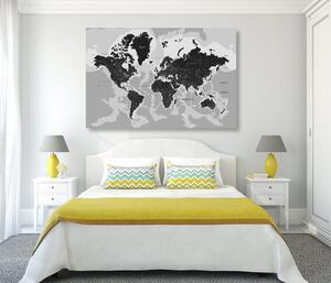 Parafakép modern fekete fehér térkép