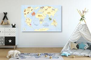 Kép világ térkép álatokkal