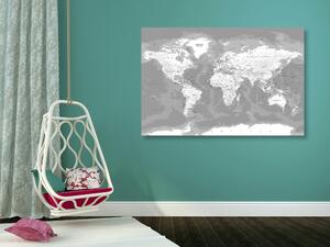 Parafakép stílusos fekete fehér világ térkép